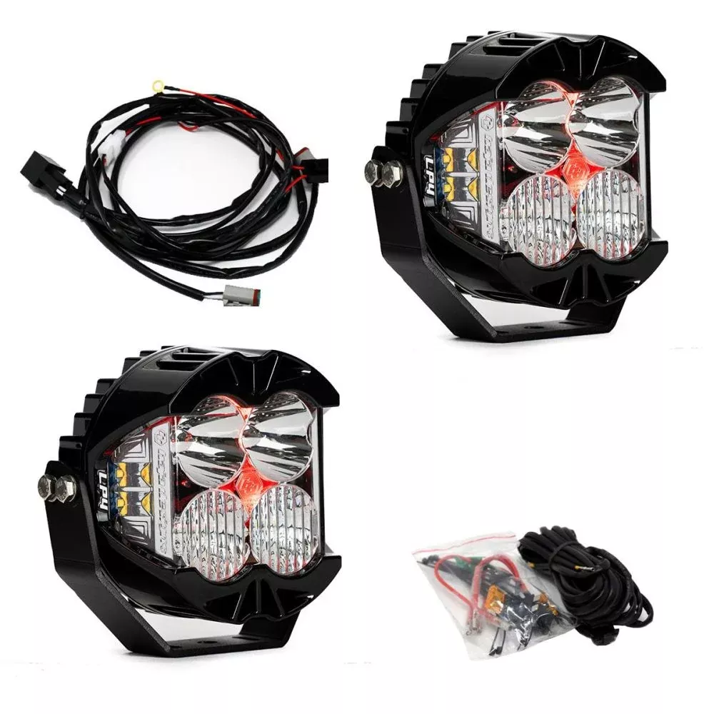 Baja Designs Auxiliary LED Light Pod Pair Red Backlight LP4 Pro Series Driving/Combo Pattern Clear Lens Universal 297814