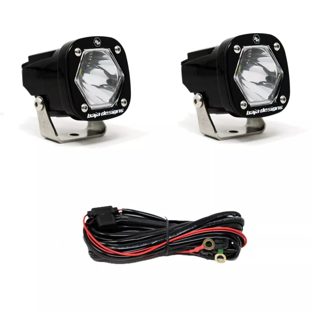 Baja Designs Auxiliary LED Light Pod Pair S1 Series Spot Pattern Clear Lens Universal 387801