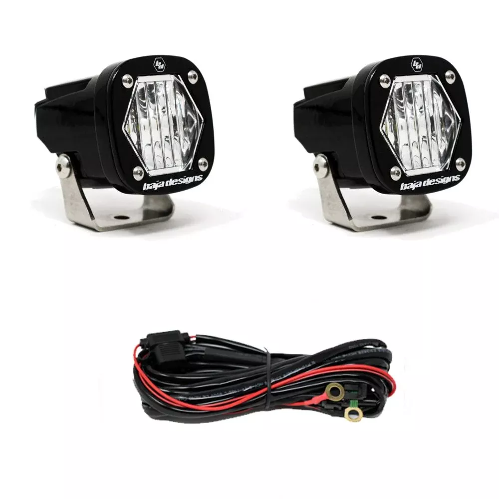Baja Designs Auxiliary LED Light Pod Pair S1 Series Wide Cornering Pattern Clear Lens Universal 387805