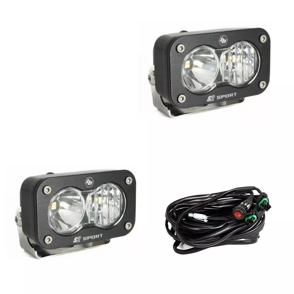 Baja Designs Auxiliary LED Light Pod Pair S2 Sport Series Driving/Combo Pattern Baja Amber Lens Universal 547813