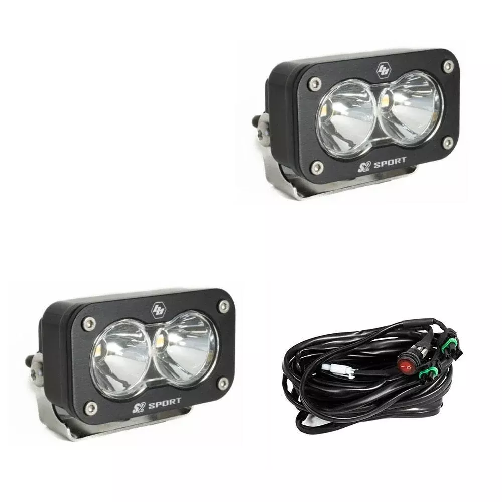 Baja Designs Auxiliary LED Light Pod Pair S2 Sport Series Spot Pattern Clear Lens Universal 547801