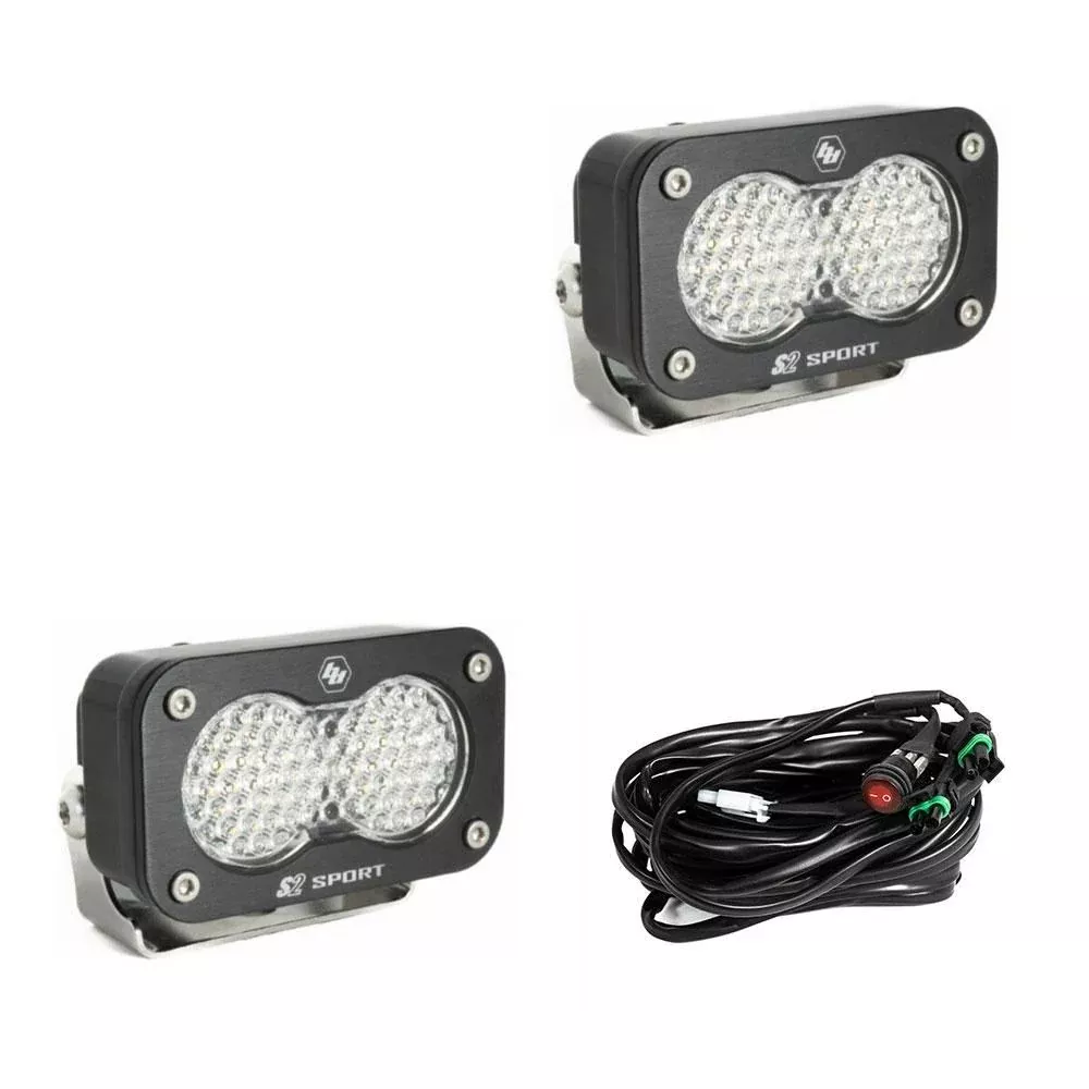 Baja Designs Auxiliary LED Light Pod Pair S2 Sport Series Work/Scene Pattern Clear Lens Universal 547806