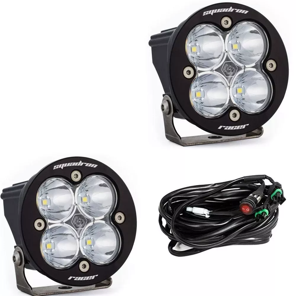 Baja Designs Auxiliary LED Light Pod Pair Squadron-R Racer Series Spot Pattern Clear Lens Universal 737801