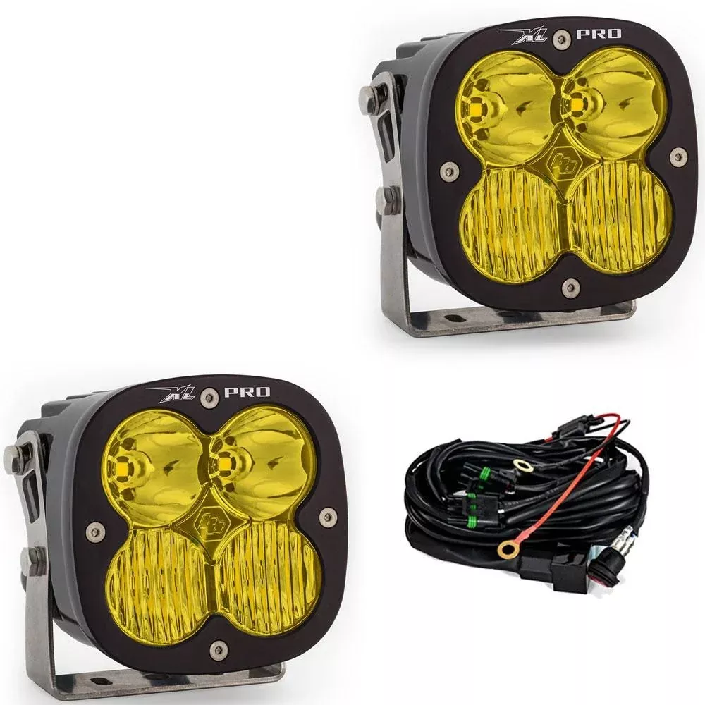 Baja Designs Auxiliary LED Light Pod Pair XL Pro Series Driving/Combo Pattern Baja Amber Lens Universal 530013