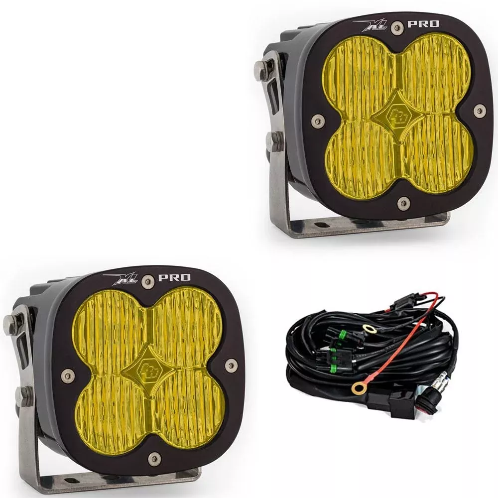 Baja Designs Auxiliary LED Light Pod Pair XL Pro Series Wide Cornering Pattern Baja Amber Lens Universal 507815