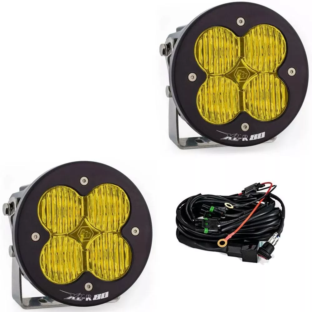 Baja Designs Auxiliary LED Light Pod Pair XL-R 80 Series Wide Cornering Pattern Clear Lens Universal 767805