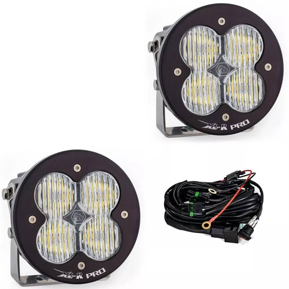Baja Designs Auxiliary LED Light Pod Pair XL-R Pro Series Wide Cornering Pattern Baja Amber Lens Universal 537815