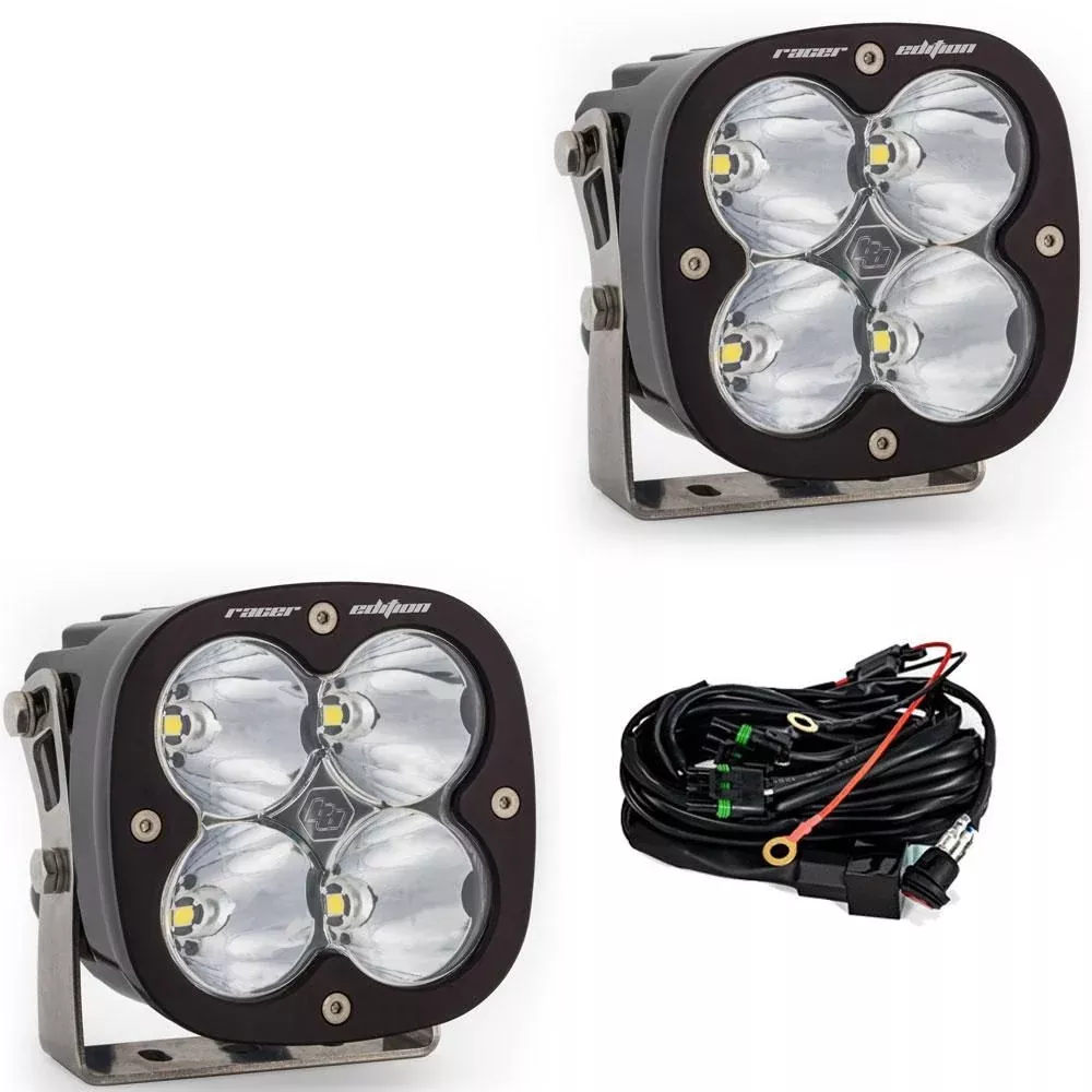 Baja Designs Auxiliary LED Light Pod Pair XL Racer Series Spot Pattern Clear Lens Universal 687802