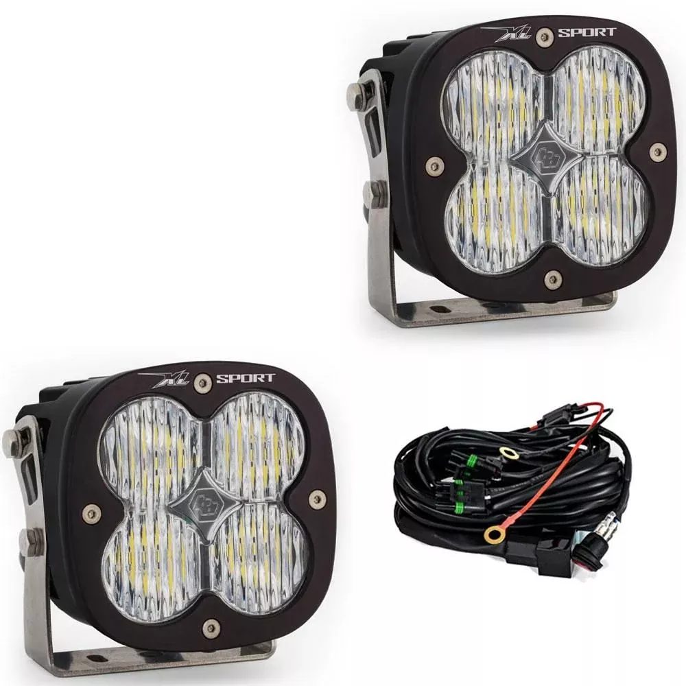 Baja Designs Auxiliary LED Light Pod Pair XL Sport Series Wide Cornering Pattern Baja Amber Lens Universal 567815