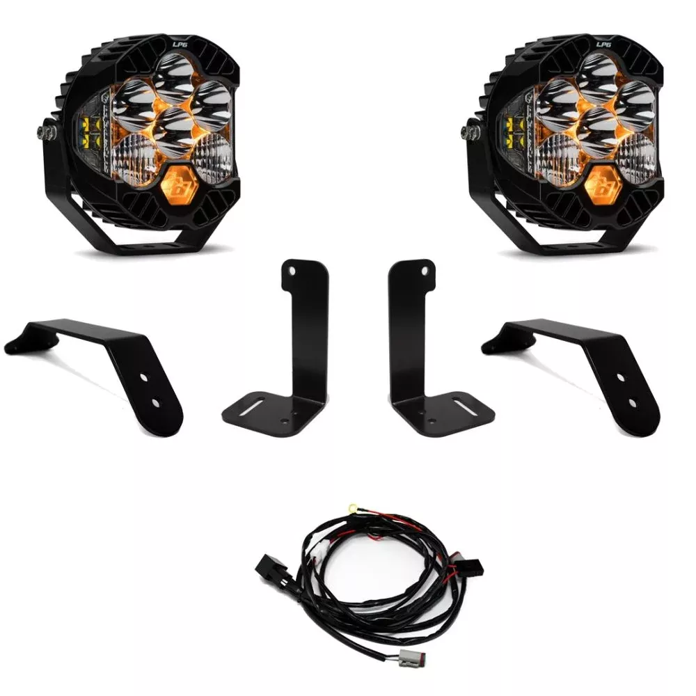 Baja Designs Bumper LED Light Kit LP6 Pro Series Driving/Combo Pattern Clear Lens Upfitter Wiring 447659UP