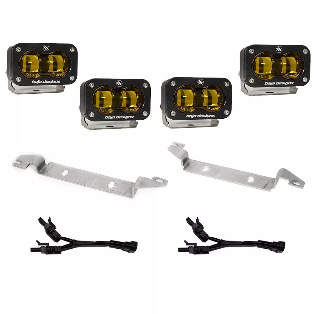 Baja Designs Fog Light Kit S2 Series SAE Pattern Baja Amber Lens 448167