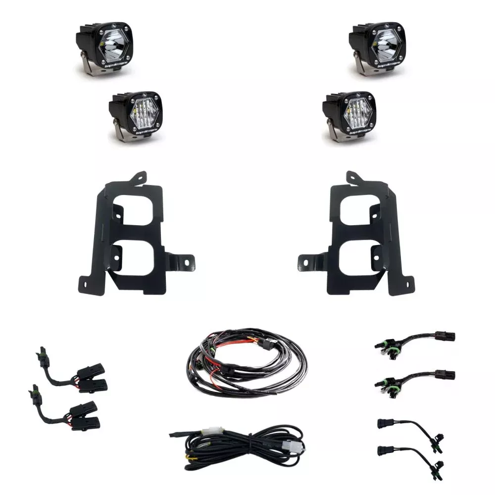 Baja Designs Fog Pocket Light Kit Dual S1 Series Wide Cornering Pattern Clear Lens 447855