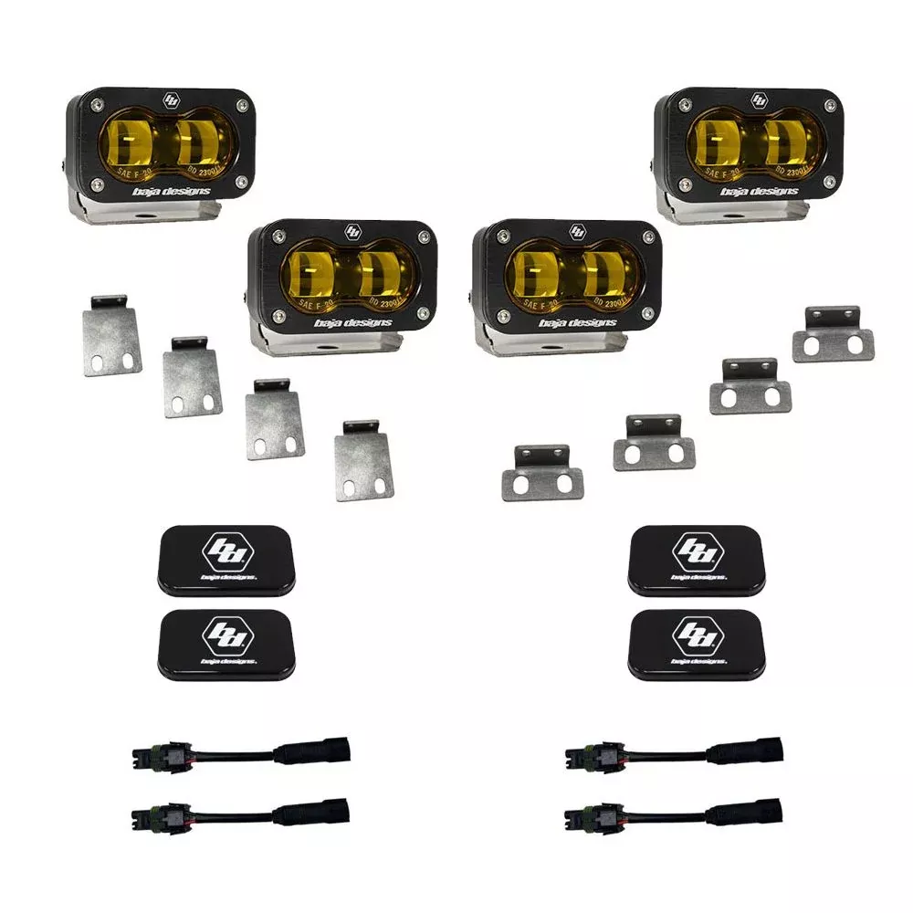 Baja Designs Fog Pocket Light Kit Dual S2 SAE Series Spot Pattern Clear Lens 448166