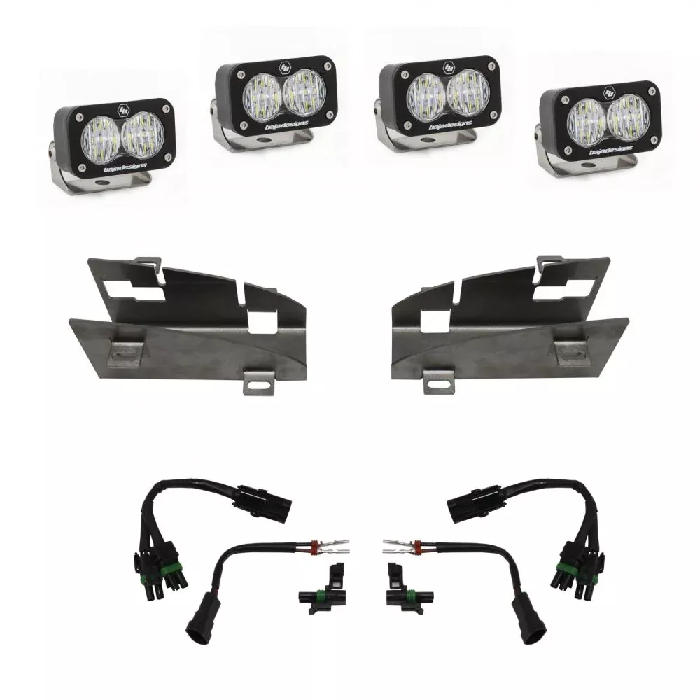 Baja Designs Fog Pocket Light Kit Dual S2 Sport Series Wide Cornering Pattern Clear Lens 448238