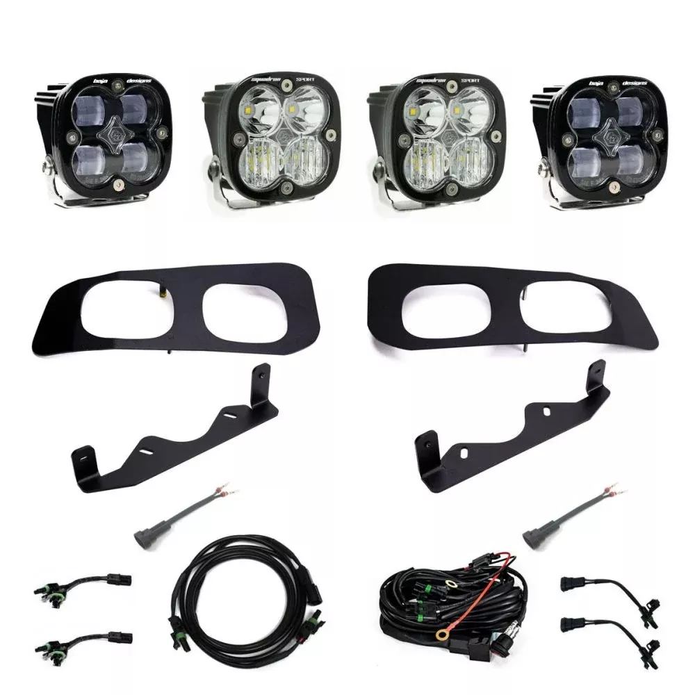 Baja Designs Fog Pocket Light Kit Dual Squadron Sport Series SAE Pattern Clear Lens Toggle Wiring 448225