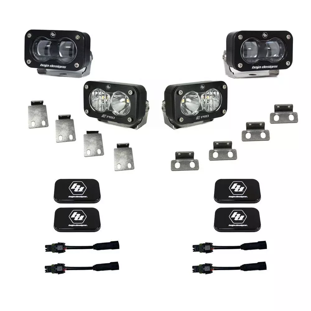 Baja Designs Fog Pocket Light Kit S2 SAE / Pro Series Multi Pattern Clear Lens 448182
