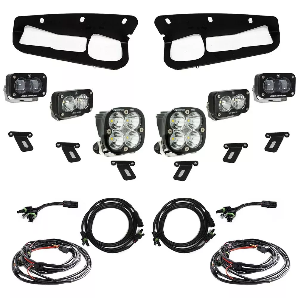Baja Designs Fog Pocket Light Kit S2 SAE / Pro Series Multi Pattern Clear Lens Toggle Wiring 448175