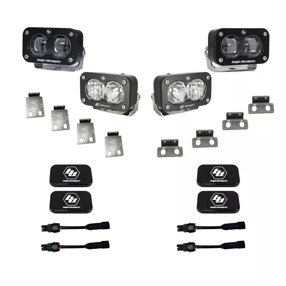 Baja Designs Fog Pocket Light Kit S2 SAE Sport Series Multi Pattern Clear Lens 448180