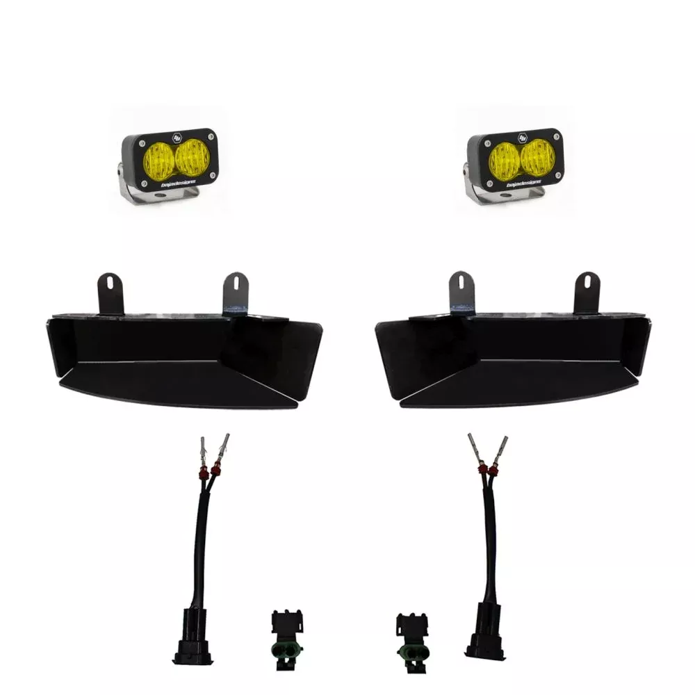 Baja Designs Fog Pocket Light Kit S2 Sport Series Wide Cornering Pattern Baja Amber Lens 448043
