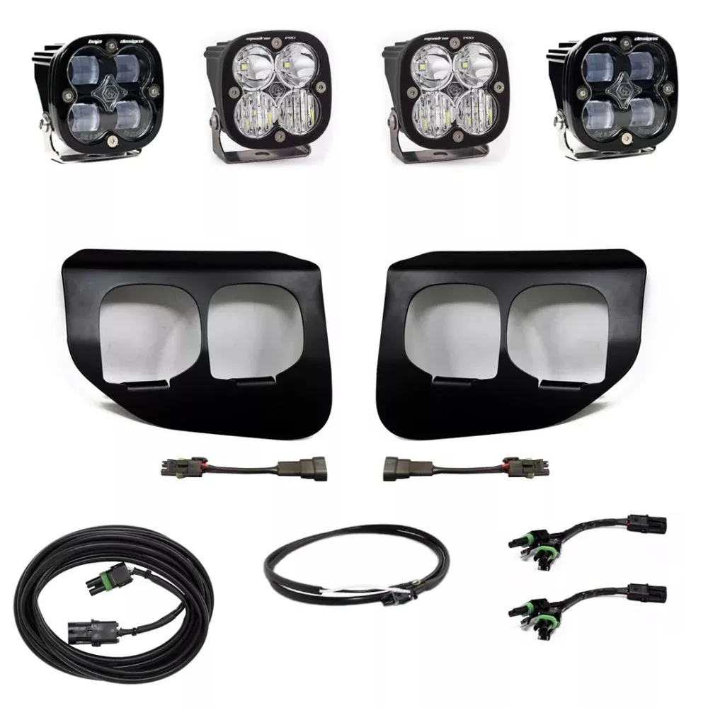 Baja Designs Fog Pocket Light Kit Squadron Pro Series SAE Pattern Clear Lens Upfitter Wiring 447699UP
