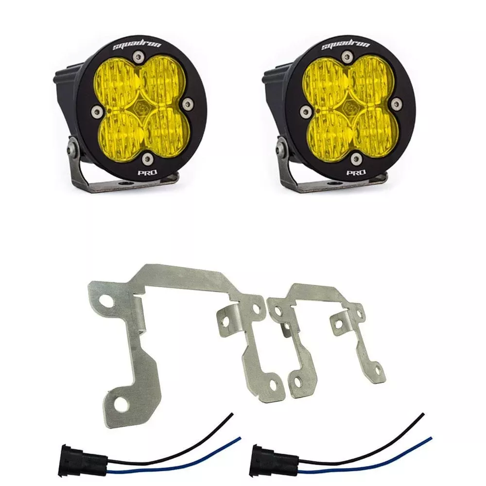 Baja Designs Fog Pocket Light Kit Squadron-R Pro Series Wide Cornering Pattern Baja Amber Lens 447602