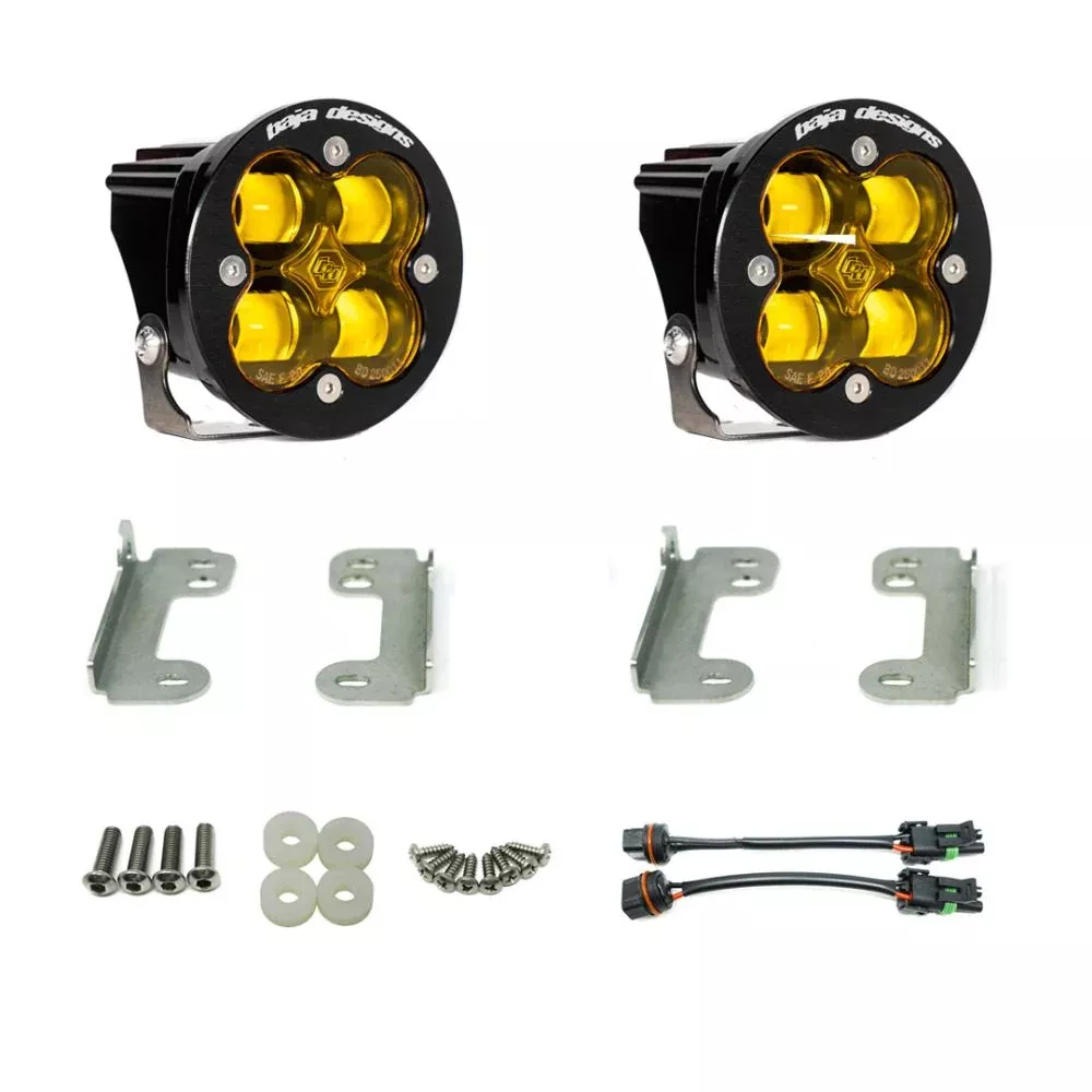 Baja Designs Fog Pocket Light Kit Squadron-R Series SAE Pattern Baja Amber Lens 448145