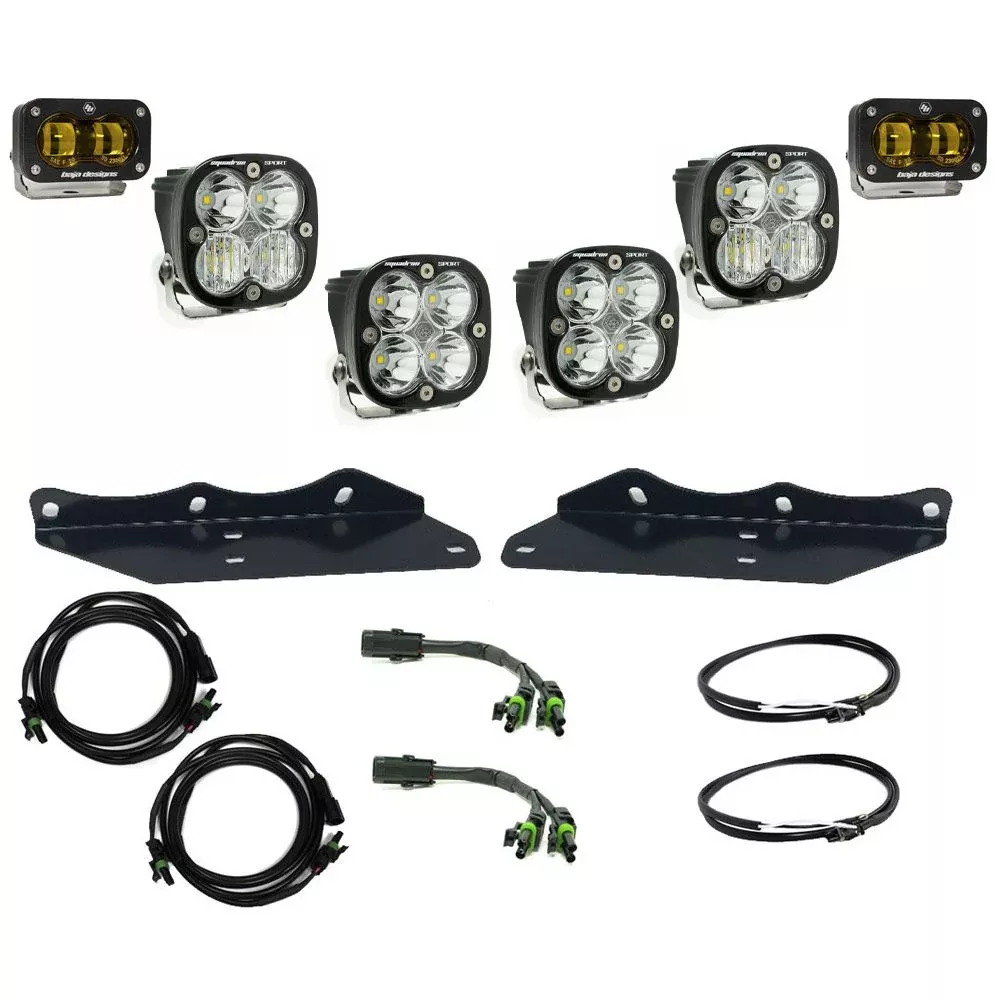 Baja Designs Fog Pocket Light Kit Squadron / S2 SAE Series Multi Pattern Baja Amber Lens For Ford F-150 Raptor 2017-2020 448176