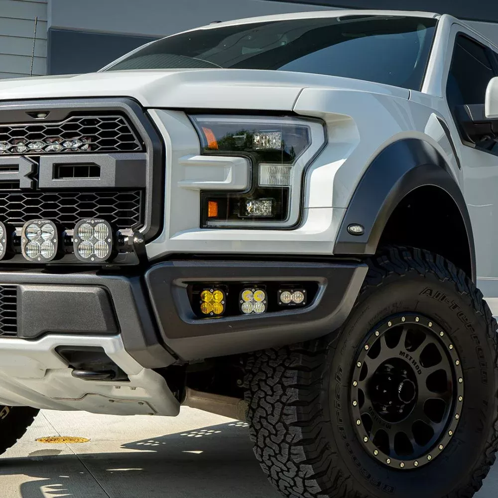 Baja Designs Fog Pocket Light Kit Squadron / S2 Series SAE Pattern Baja Amber Lens For Ford F-150 Raptor 2017-2020 447717