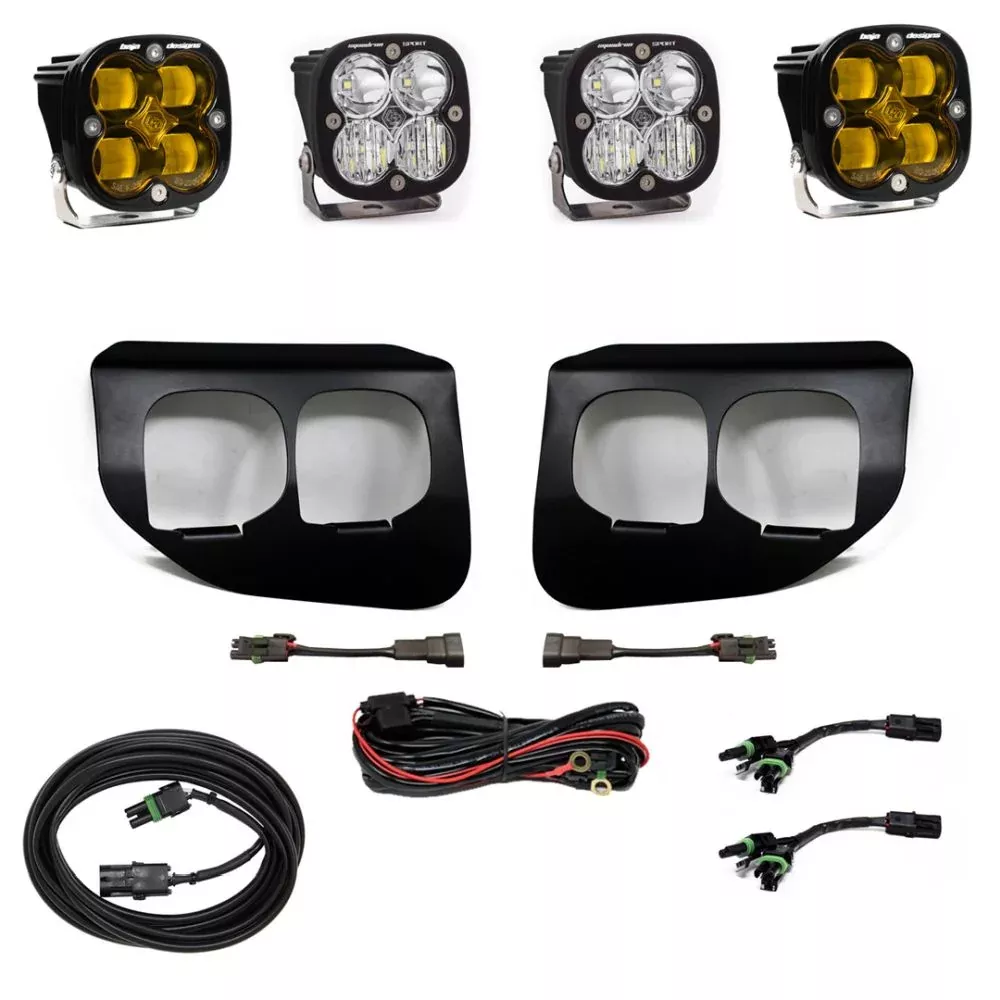 Baja Designs Fog Pocket Light Kit Squadron / Sport Series SAE Pattern Baja Amber Lens Toggle Wiring 447698