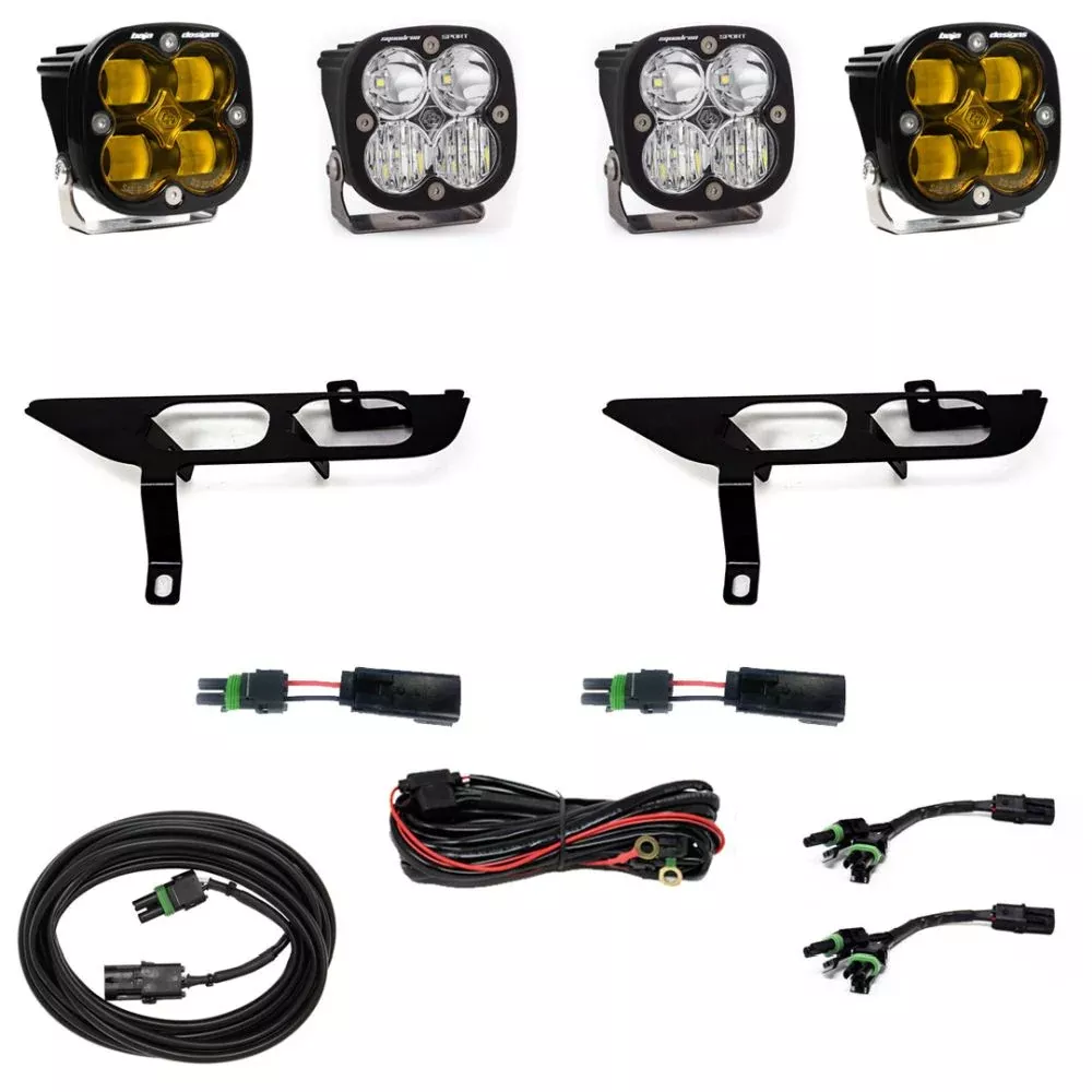 Baja Designs Fog Pocket Light Kit Squadron / Sport Series SAE Pattern Clear Lens Toggle Wiring 447738