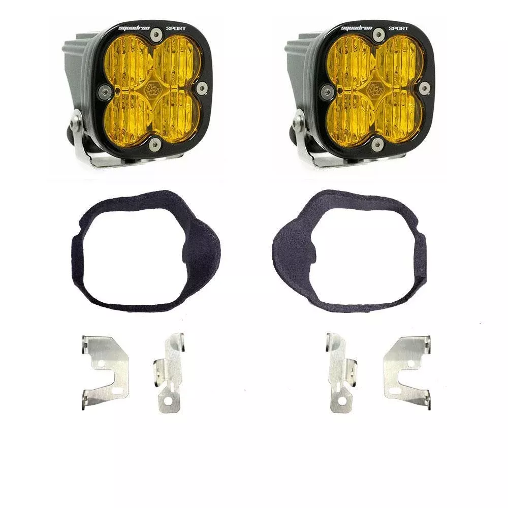 Baja Designs Fog Pocket Light Kit Squadron Sport Series Wide Cornering Pattern Baja Amber Lens 447518