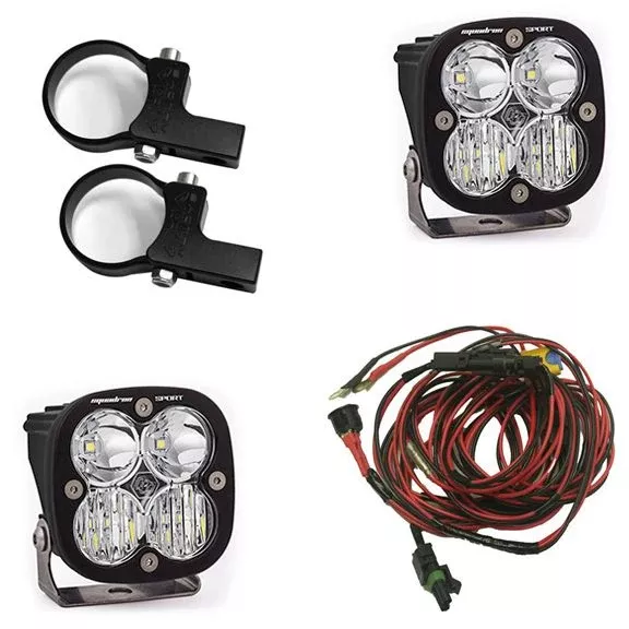 Baja Designs Frame Light Kit Horizontal 1.75 inch Squadron Sport Series Driving/Combo Pattern Clear Lens Universal 557104