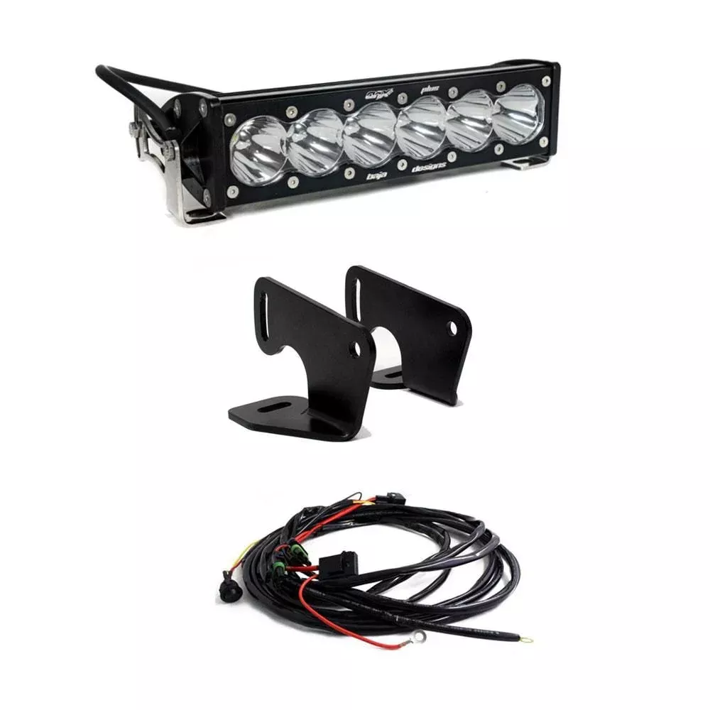 Baja Designs Hood Mount Light Bar Kit 10 inch OnX6+ Series Driving/Combo Pattern Clear Lens 447167