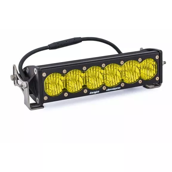 Baja Designs LED Light Bar 10 inch OnX6 Series Wide Cornering Pattern Baja Amber Lens Universal 451014