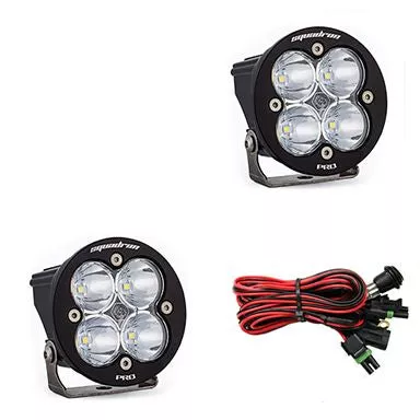 Baja Designs LED Light Pod Pair Squadron-R Pro Series Spot Pattern Clear Lens Universal 597801