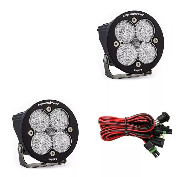 Baja Designs LED Light Pod Pair Squadron-R Pro Series Work/Scene Pattern Clear Lens Universal 597806