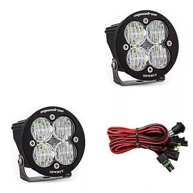 Baja Designs LED Light Pod Pair Squadron-R Sport Series Wide Cornering Pattern Clear Lens Universal 587805