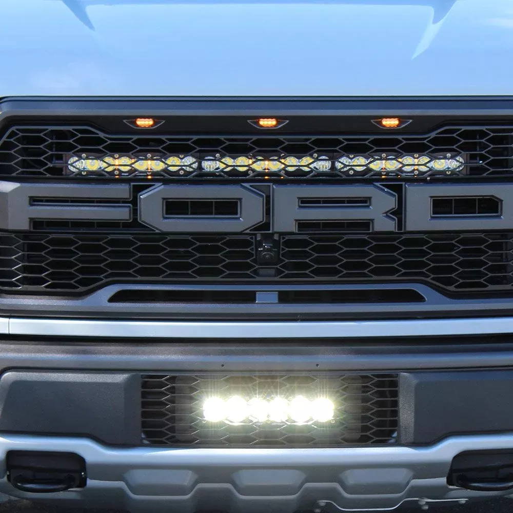 Baja Designs Lower Grille Light Bar Kit 10 inch OnX6+ Series Driving/Combo Pattern Clear Lens For Ford F-150 Raptor 2017-2020 447557
