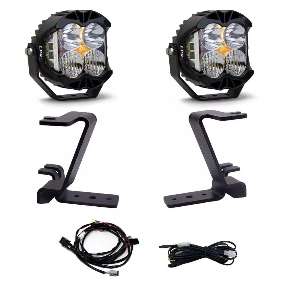 Baja Designs A-Pillar Light Kit Pair LP4 Series Driving/Combo Pattern Clear Lens Upfitter Wiring 448213UP