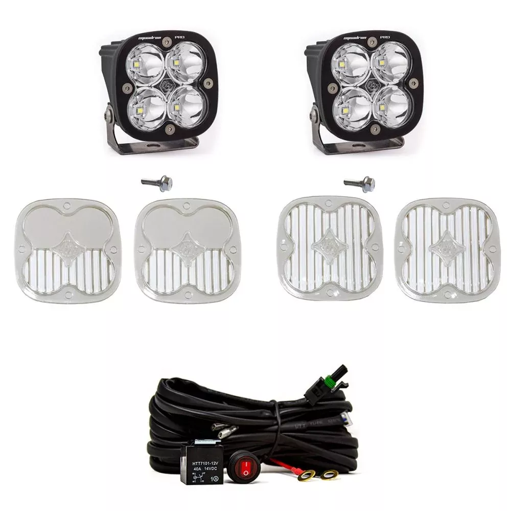 Baja Designs A-Pillar Light Kit Pair Squadron Pro Series Spot Pattern Clear Lens Toggle Wiring 447681
