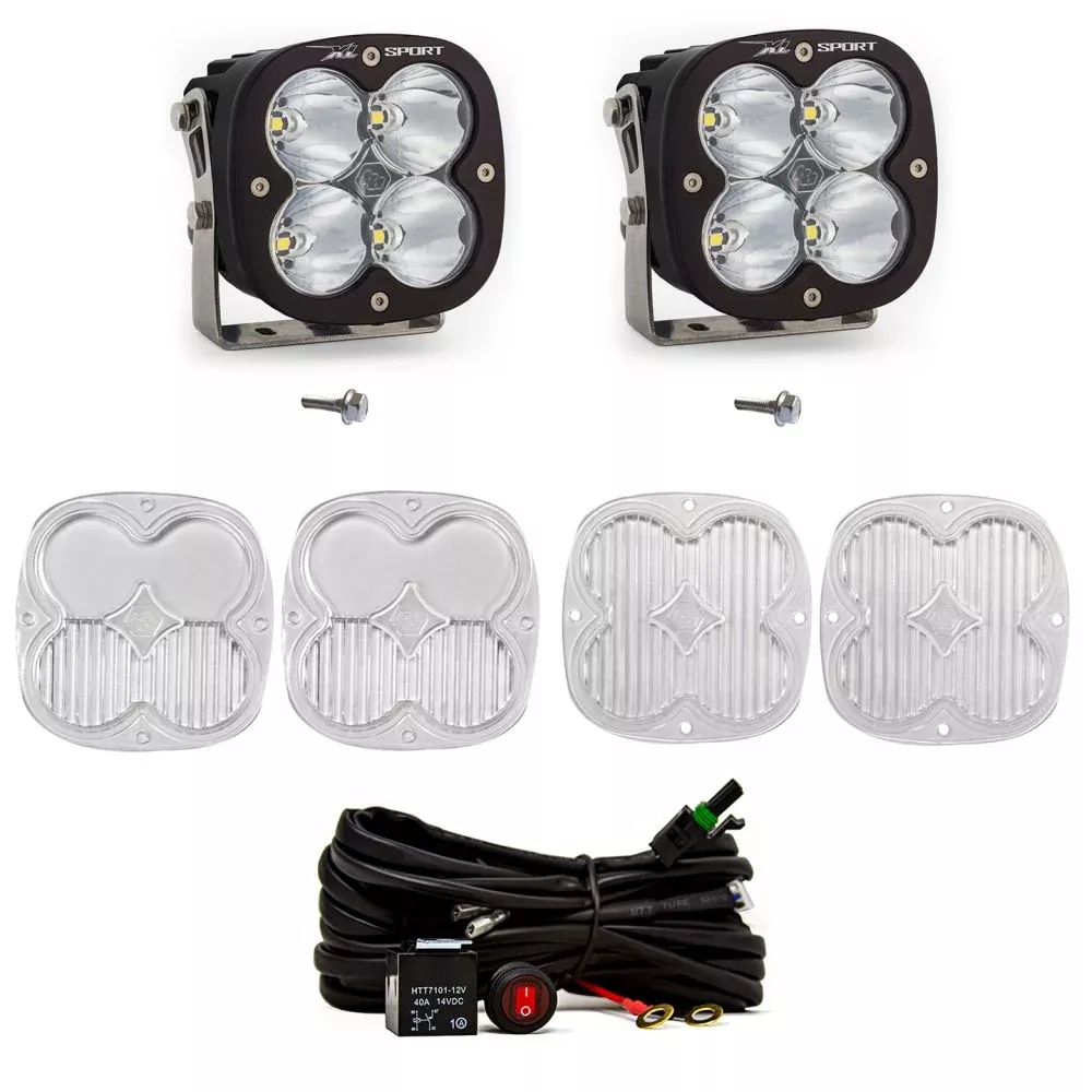 Baja Designs A-Pillar Light Kit Pair XL Sport Series Spot Pattern Clear Lens Toggle Wiring 447753