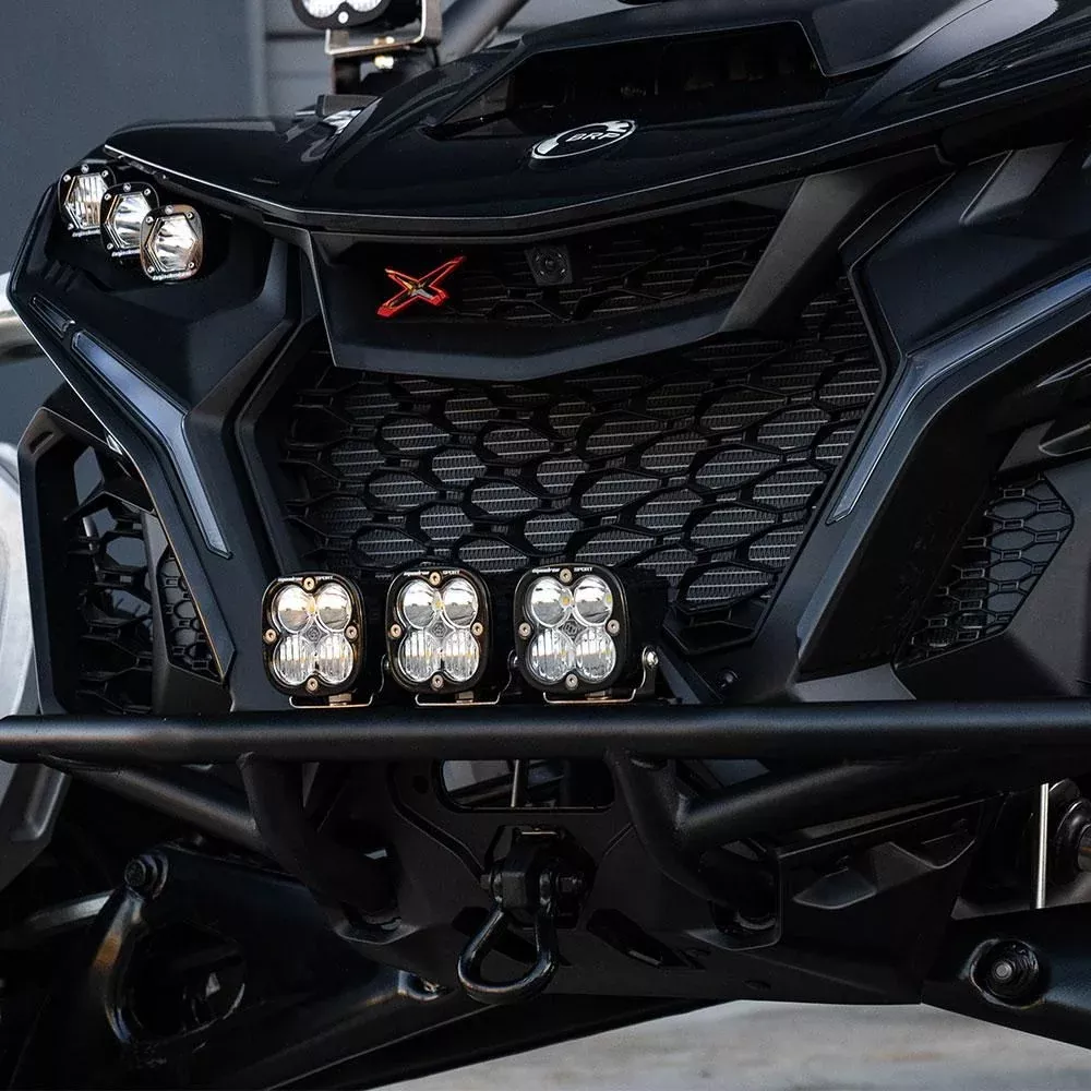 Baja Designs Pre-Runner Bumper LED Light Kit Squadron Sport Series Driving/Combo Pattern Clear Lens For Can-Am Maverick R 2024 448203