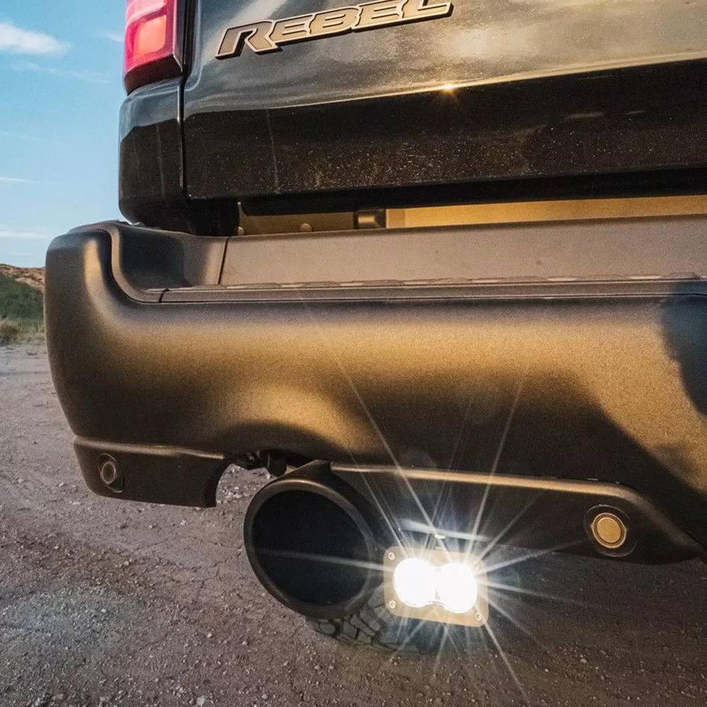 Baja Designs Reverse Light Kit Pair Dual S2 Series Wide Cornering Pattern Clear Lens For Ram 1500 Rebel 2019-2024 448027