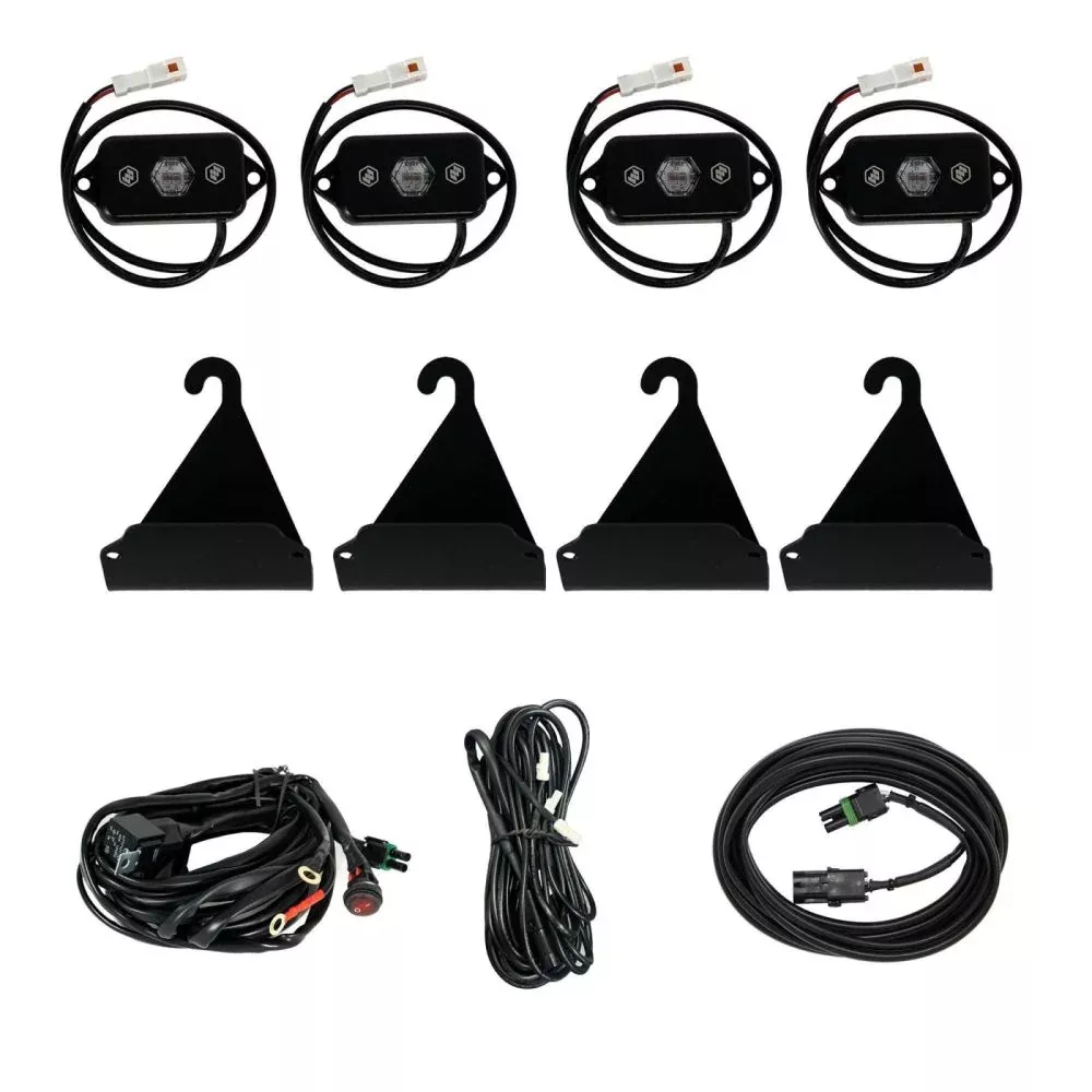 Baja Designs Rock Light Kit Bed Rail Cargo Mount Red Lens 398062