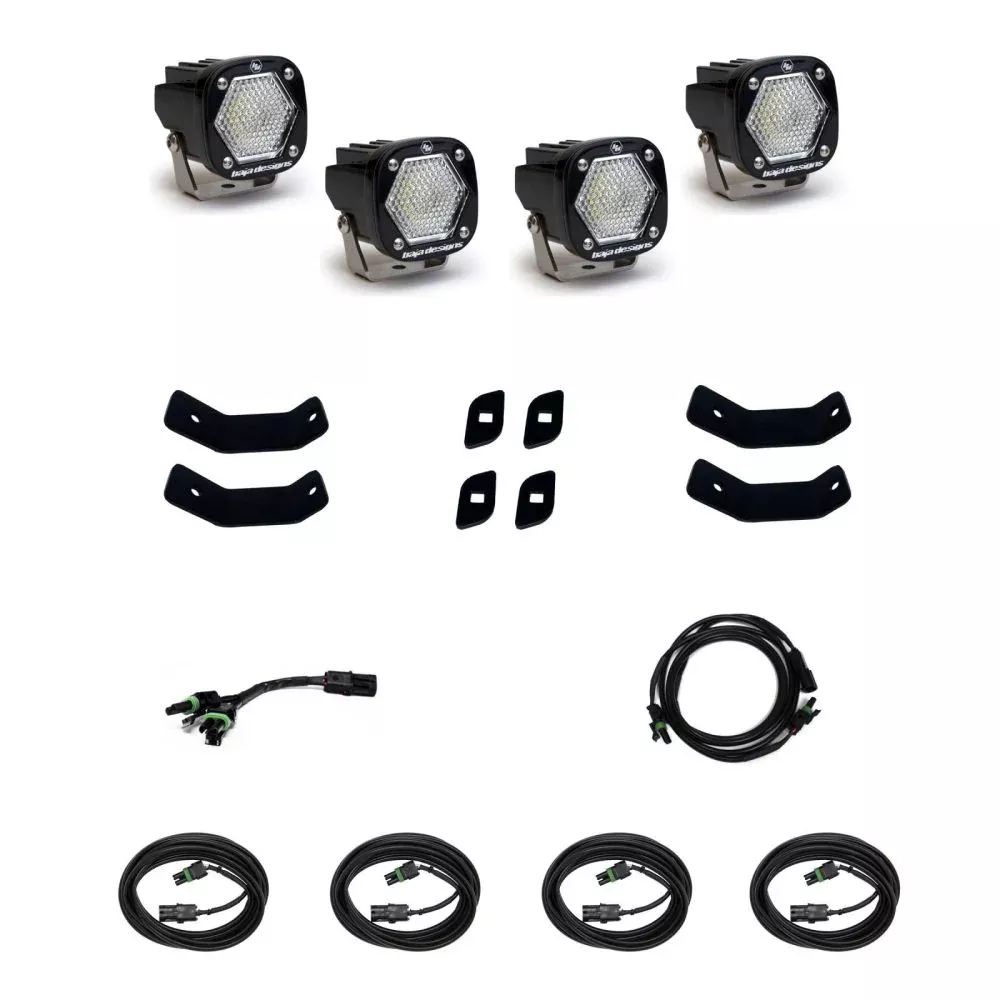 Baja Designs Roof Rack Rail Light Kit S1 Series Work/Scene Pattern Clear Lens 447862