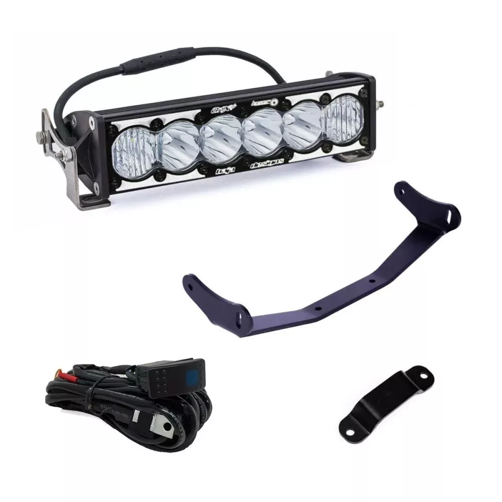 Baja Designs Shock Tower Light Kit Laser 10 inch OnX6+ Series Hybrid Spot Pattern Clear Lens For Can-Am Maverick R 2024 448194