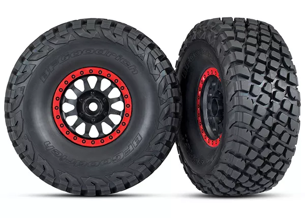 BFGoodrich Baja KR3 Tires on Beadlock Method Race Wheels (2) (Red or Blue)