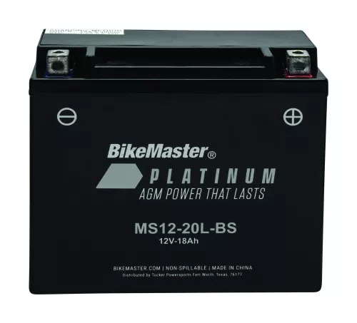 BikeMaster MS12-20L-BS AGM Platinum II Battery
