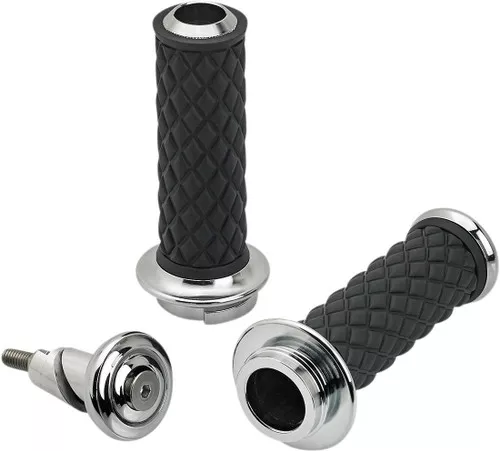 Biltwell Alumicore Throttle By Wire Chrome Handlebar Grips (6605-105-01)