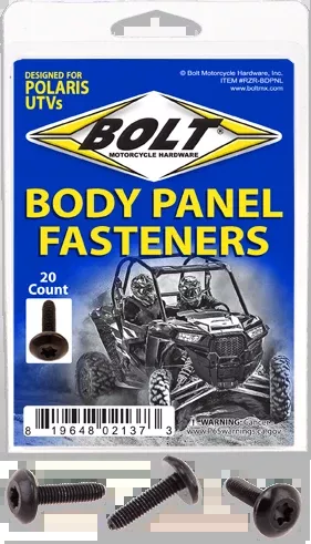 Bolt 020-0162 RZR-BDPNL UTV BODY PANEL FASTENERS M6X24 BODY PANEL SCREWS 20PK